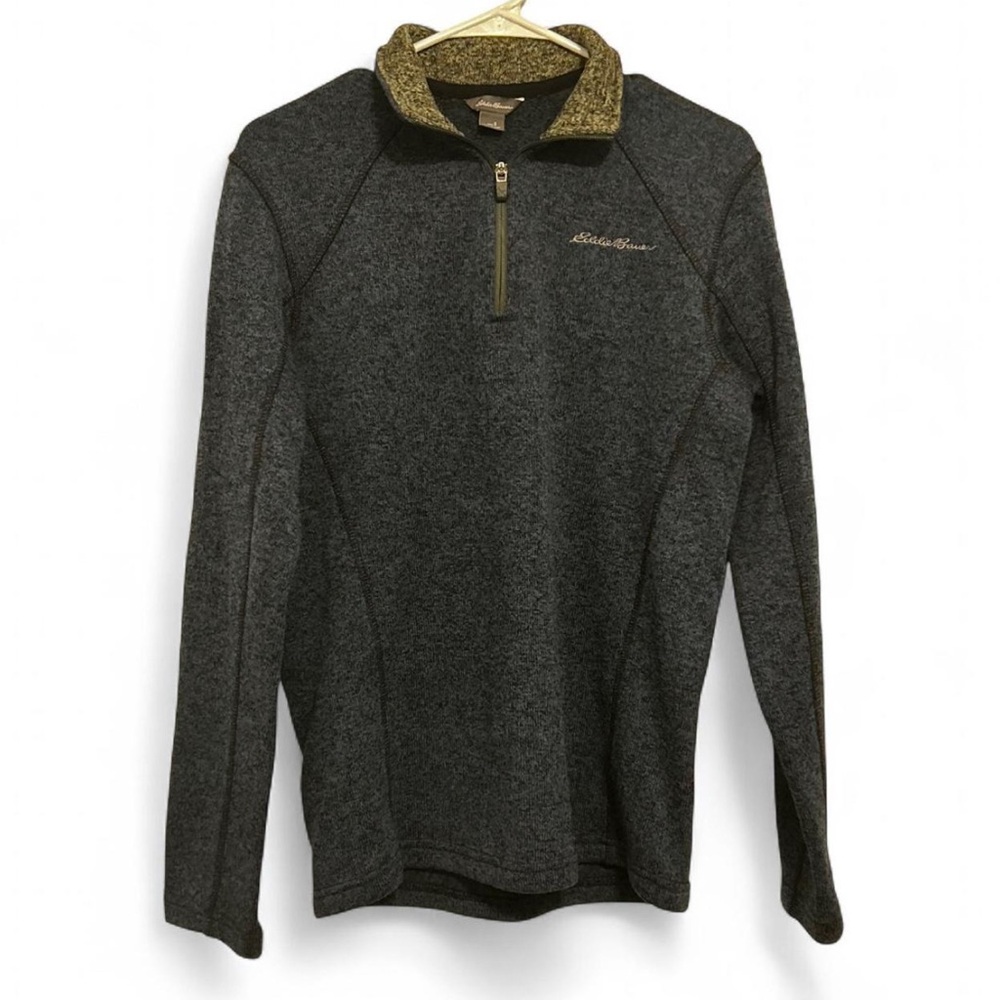 Eddie Bauer Men’s Blue Quarter Zip Pullover Fleece Sweater Size Small